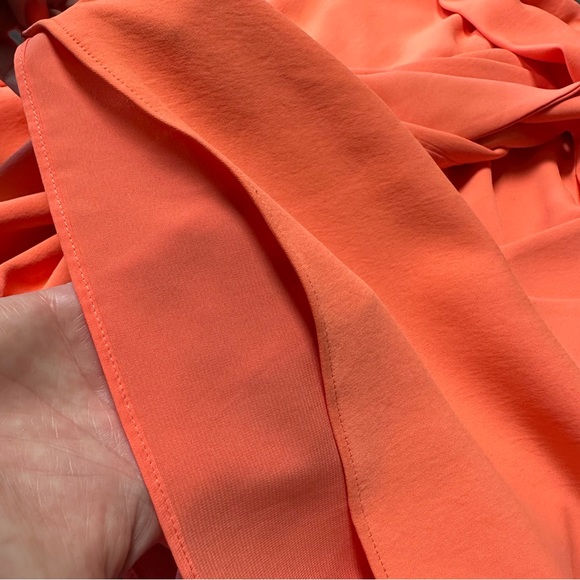 Alice + Olivia Katie Tie Wrap Dress in Coral, Size 2 - Picture 12 of 13